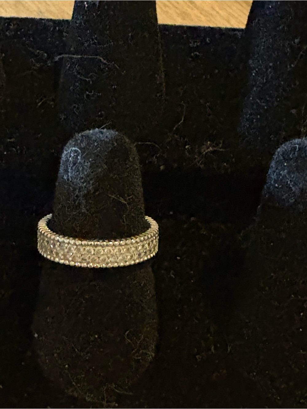 Silver Crystal Pave Women's Band Ring